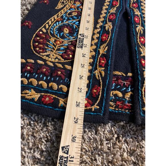CAROLE LITTLE KNIT BOHO COTTAGECORE TOP SMALL VINTAGE Embroidered - Picture 6 of 7